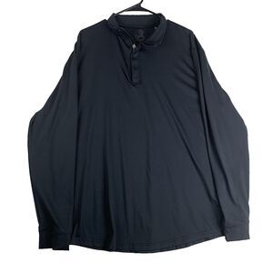 SWANNIES Men's Black 1/4 Zip L/S Pullover Collared Preppy Golf Sweater Size XL